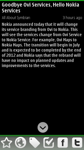 Toolbar buttons for individual posts