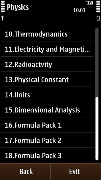 Physics Reference's topic list