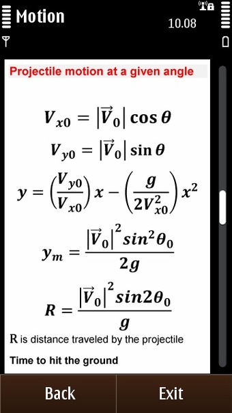 Physics Reference - Projectile motion at a given angle