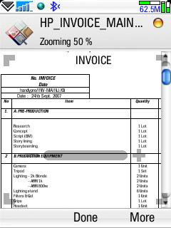 Tables in Quickoffice v4