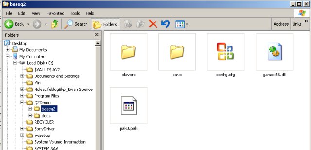 Quake on PC Directory View