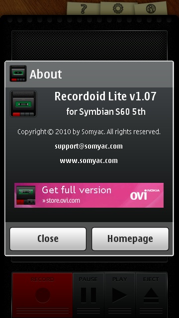 Recordoid Lite is limited to 1 minute recording