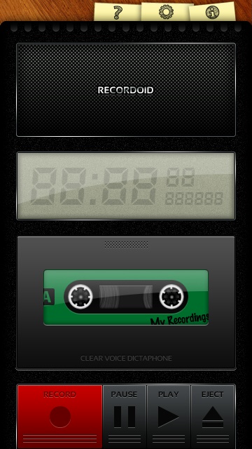 The retro UI of Recordoid