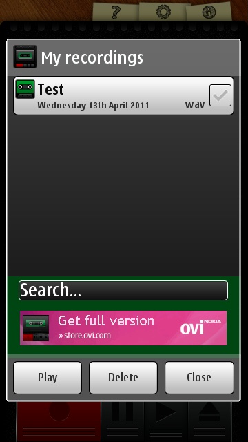 Managing your recordings in Recordoid