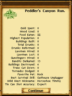 Westward end of level stats
