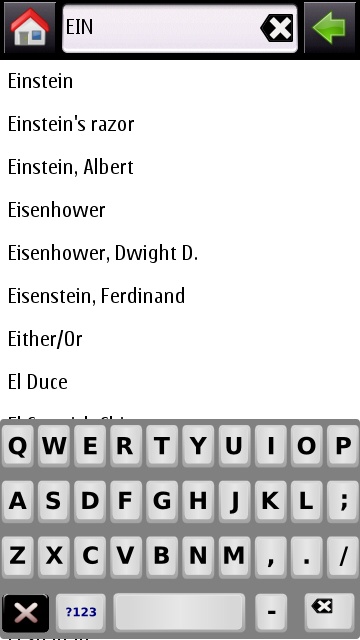 Wikiquotes' search in action
