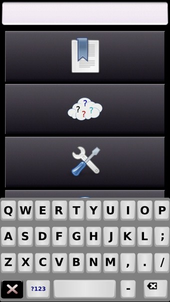 Wikiquotes' portrait QWERTY keyboard and settings page