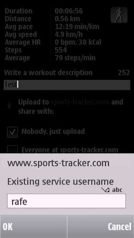 Sports Tracker upload