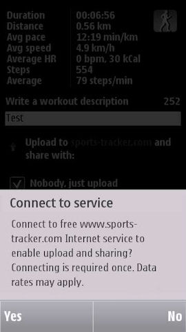 Sports Tracker upload
