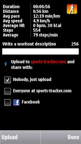 Sports Tracker upload
