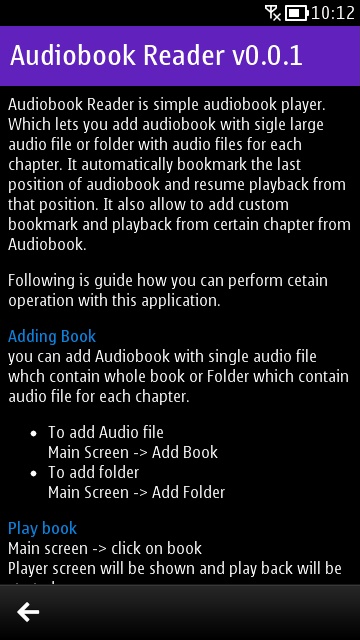 Screenshot, Audiobook Reader