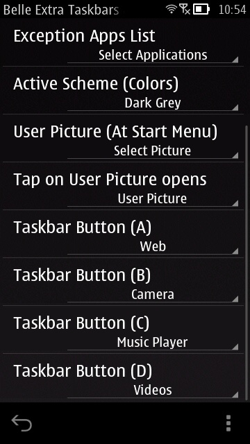 Belle Extra Taskbars screenshot