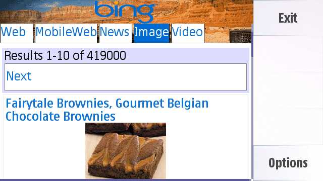 Bing widget screenshot