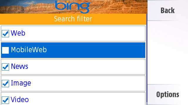 Bing widget screenshot