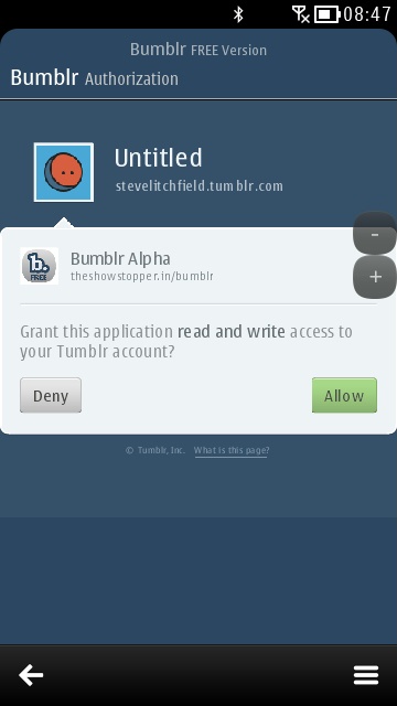 Bumblr screenshot