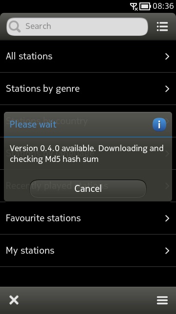 Screenshot, cuteRadio