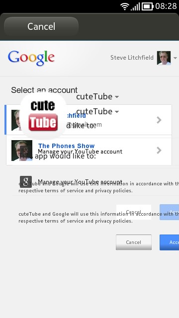 Screenshot, cuteTube update