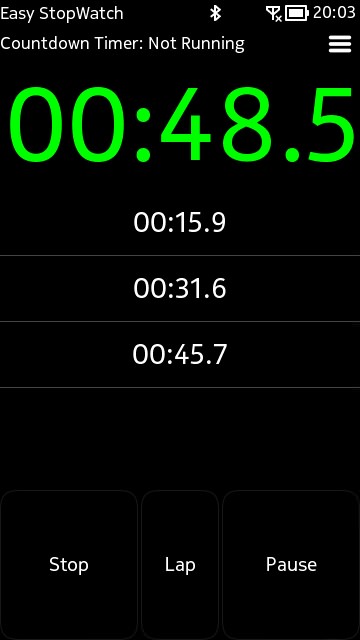 Screenshot, Easy StopWatch