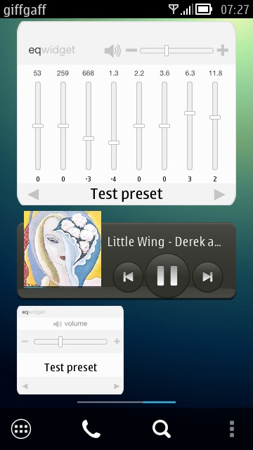 Screenshot, eq widget