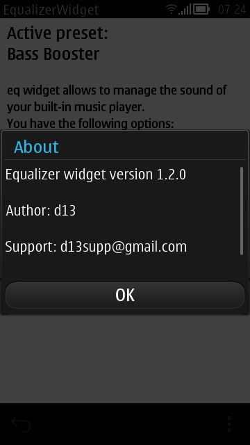 Screenshot, eq widget
