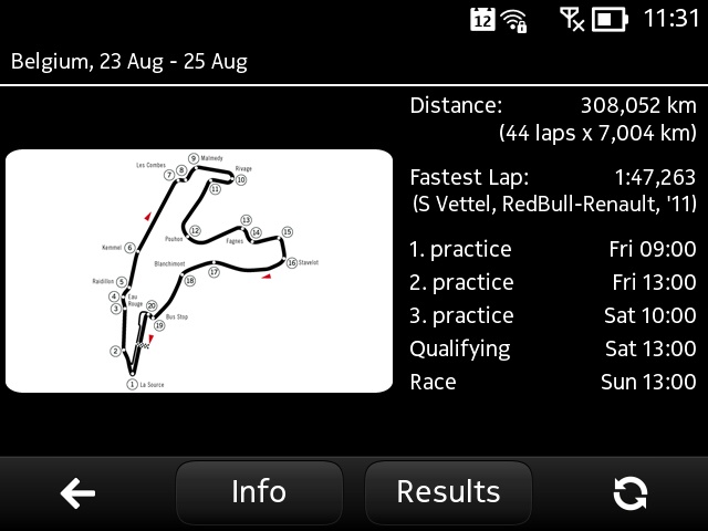 F1uptodate screenshot on the E6