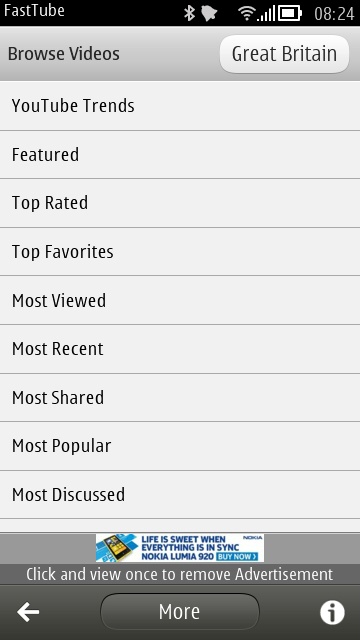 Screenshot, FastTube