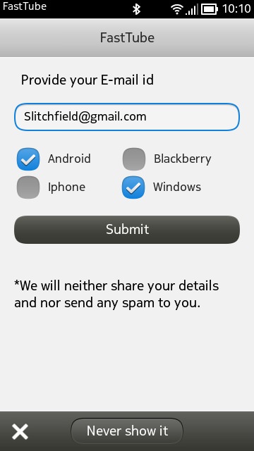 Screenshot, FastTube