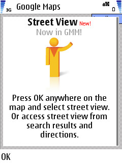 Screenshot, Google Maps 2.3 for S60
