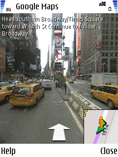 Screenshot, Google Maps 2.3 for S60