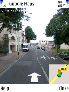 Screenshot, Google Maps 2.3 for S60