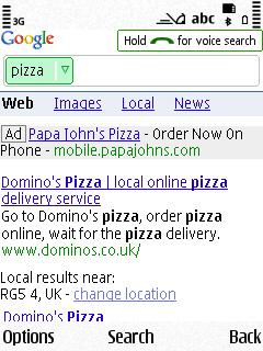 Google Mobile app with voice search
