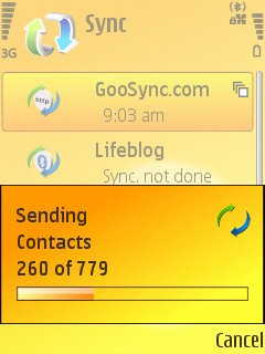 GooSync Contacts sync screenshots
