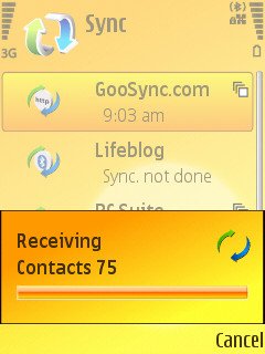 GooSync Contacts sync screenshots