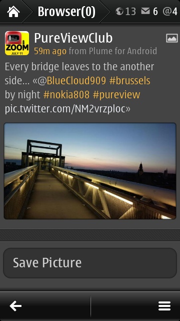 Gravity social image browsing screenshot