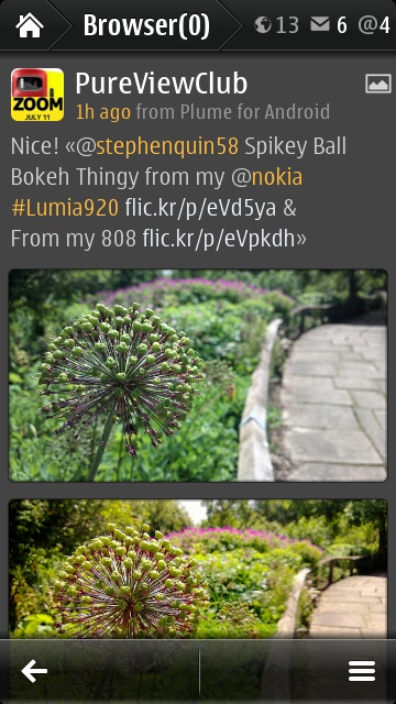 Gravity social image browsing screenshot