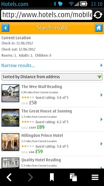 Screenshot, Hotels.com