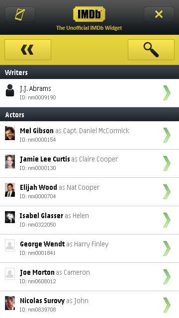 IMDb widget screenshot