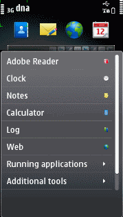Instant menu screenshot