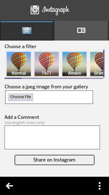 Screenshot, Instagraph Uploader