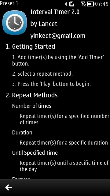 Screenshot, Interval Timer