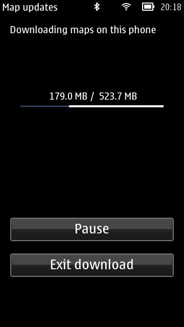 Screenshot, updating maps