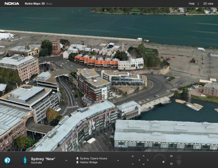 3D map browsing in Nokia Maps