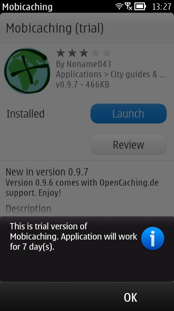 Mobicaching screenshot