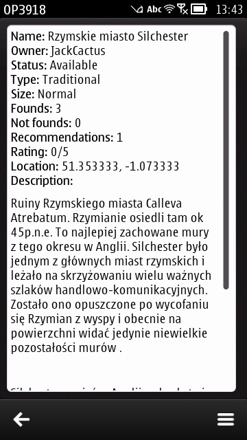 Mobicaching screenshot