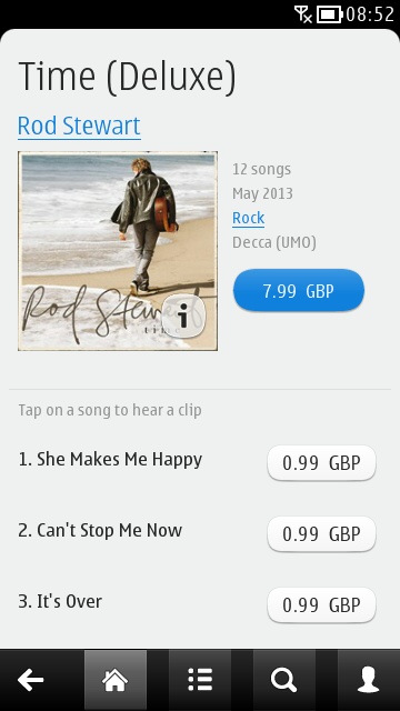 Screenshot, Nokia Music