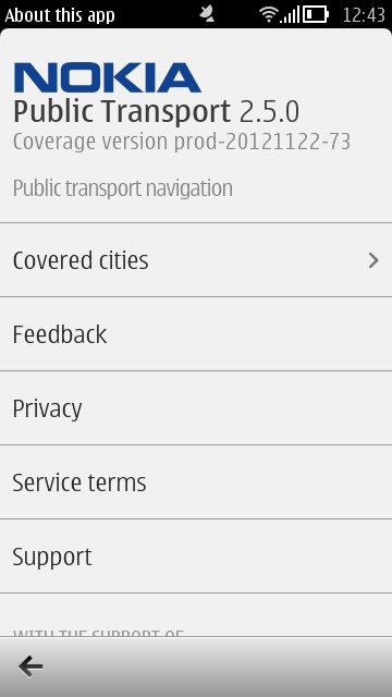 Screenshot, Nokia Public Transport