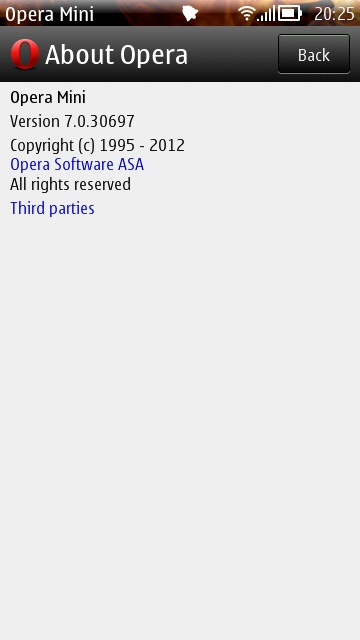 Screenshot, Opera Mini 7 Update 1