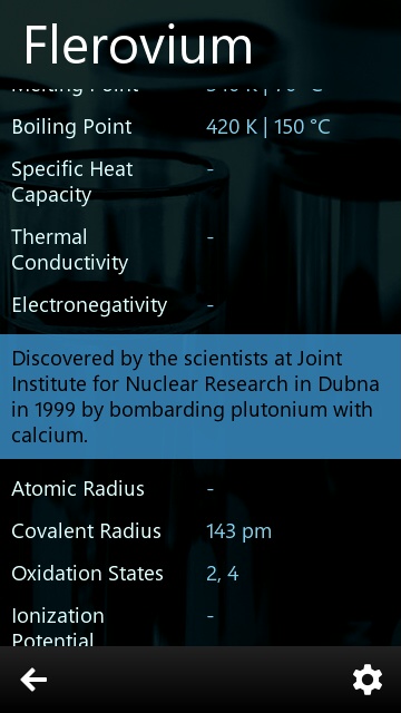 Screenshot, Periodic Table