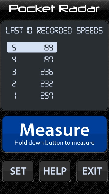 Screenshot, Pocket Radar