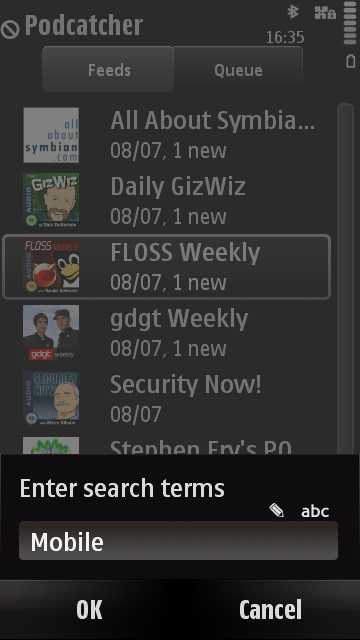 Screenshot, Podcatcher